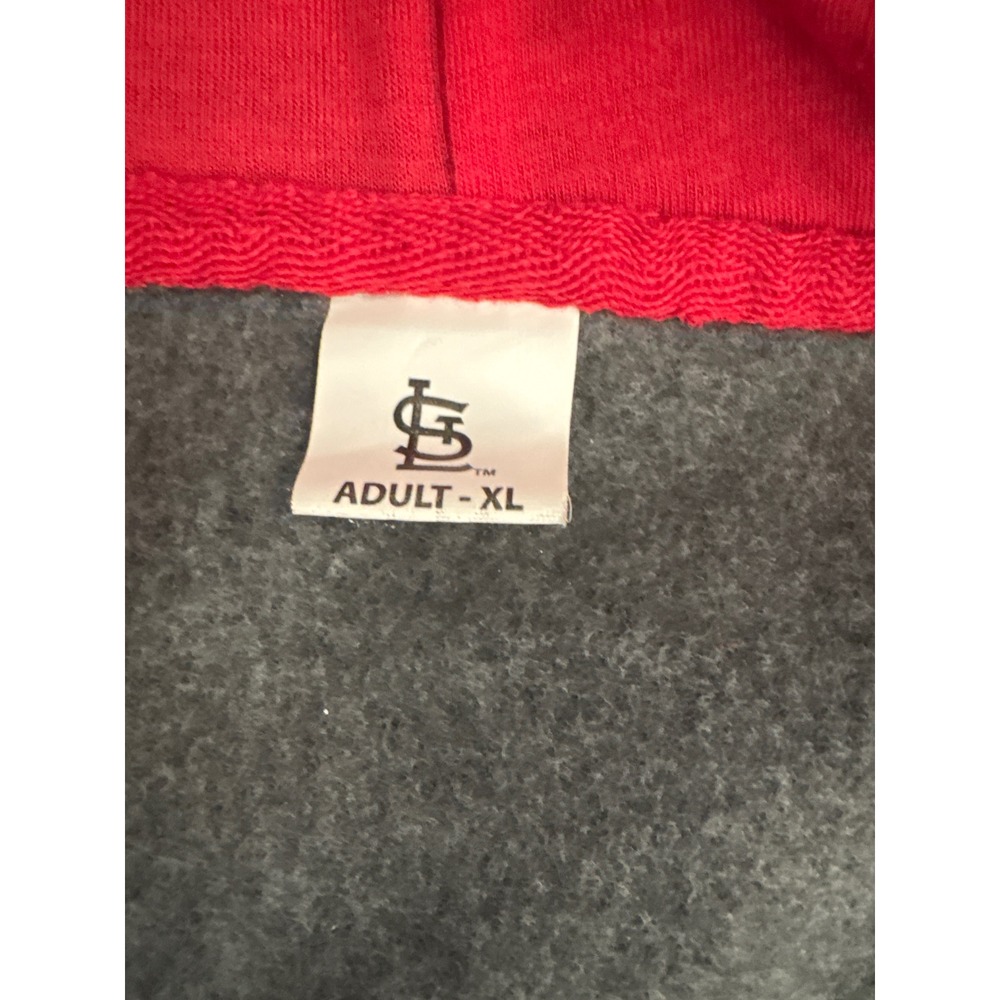St Louis Cardinals Mens Adult XL Zip Up Hoodie Red Cardinal Logo Baseball - Picture 3 of 6